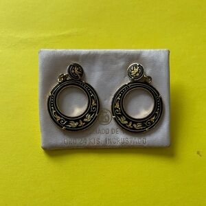 Vintage Toledo damascene drops earrings